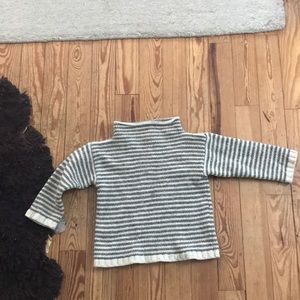 Babaa Gray and White Striped Kids Sweater